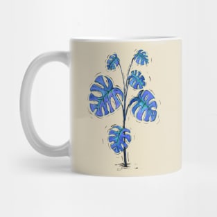 Monstera deliciosa blue version Mug